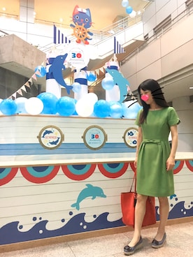 「STRAWBERRY-FIELDS（ストロベリーフィールズ）のアイテム（ワンピース）」を使った、えいとまさん（レディース・156cm）の夏コーディネート