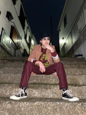 「A.P.C.（アーペーセー）のアイテム（テーラードジャケット）」を使った、KOHEIさん（メンズ・173cm）の春コーディネート