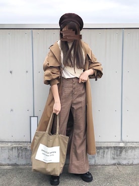 「アイテム（トレンチコート）」を使った、mero *さん（レディース・155cm）の秋コーディネート