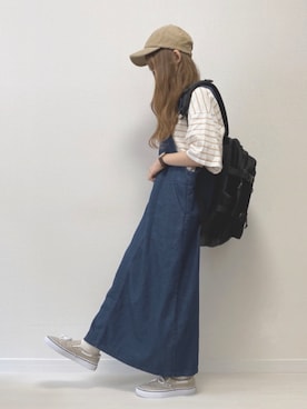 「アイテム（バックパック/リュック）」を使った、mero *さん（レディース・155cm）の春コーディネート