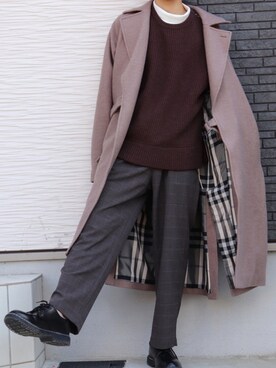 「shiki tokyo（シキトウキョウ）のアイテム（トレンチコート）」を使った、きおさん（メンズ・168cm）の秋コーディネート