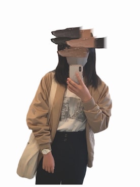「mimi toujours（ミミトゥジュール）のアイテム（PC・スマホグッズ/家電）」を使った、ちゃちゃむちさん（レディース・161cm）の秋コーディネート