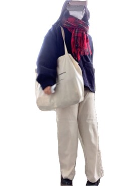 「赤チェック」｜「アイテム（その他アウター）」を使った、ちゃちゃむちさん（レディース・161cm）の冬コーディネート