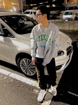 「FR2（エフアールツー）のアイテム（スウェット）」を使った、歯さん（メンズ・164cm）の冬コーディネート