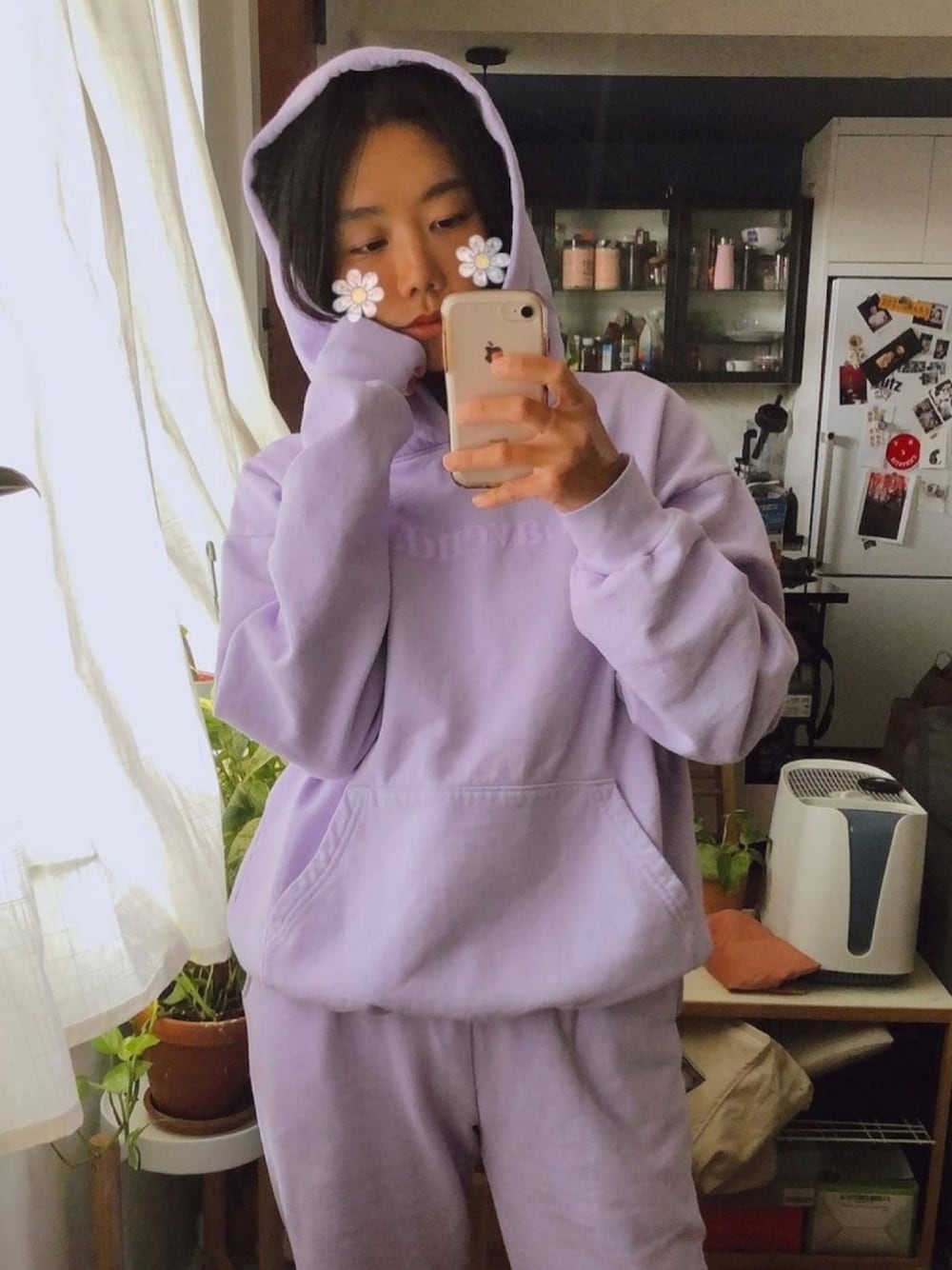 Lavender cropped hoodie Clearance