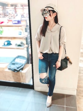 「アイテム（パンプス、グレー系）」を使った、🄲🄷🄸🄺🄰🅃🄰🄺🅄さん（レディース・154cm）の秋コーディネート