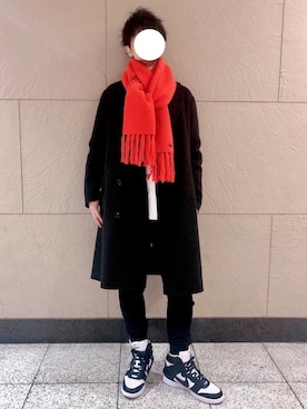 「スニーカー好きと繋がりたい」｜「アイテム（チェスターコート）」を使った、🄲🄷🄸🄺🄰🅃🄰🄺🅄さん（メンズ・174cm）の冬コーディネート