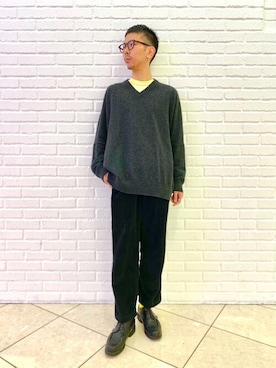 「cellar door」｜粕谷さん（メンズ・174cm）の秋コーディネート
