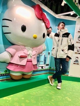 「アイテム（ダウンジャケット/コート、ホワイト系）」を使った、0321urasuziさん（メンズ・166cm）の秋コーディネート