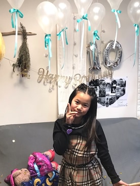 「バーバリー」｜「アイテム（その他）」を使った、deux-bijouterieさん（キッズ・135cm）の冬コーディネート