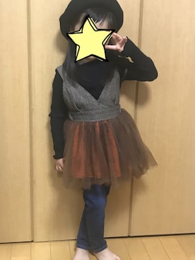 「おんなのこコーデ」｜「アイテム（ハンチング/ベレー帽）」を使った、こばゆーさん（キッズ・100cm）の秋コーディネート
