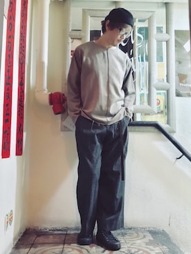 「SPALWART（スパルウォート）のアイテム」を使った、Ka Wai Liangさん（メンズ・170cm）の冬コーディネート