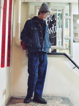 「SPALWART（スパルウォート）のアイテム」を使った、Ka Wai Liangさん（メンズ・170cm）の冬コーディネート