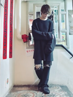 「SPALWART（スパルウォート）のアイテム」を使った、Ka Wai Liangさん（メンズ・170cm）の冬コーディネート