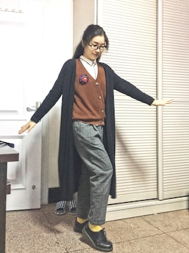 「URBAN RESEARCH（アーバンリサーチ）のアイテム（ピーコート）」を使った、Yindurenさん（レディース・160cm）の秋コーディネート