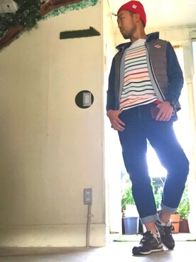 「アイテム（パーカー、ブルー系）」を使った、n@🅾️kℹ︎さん（メンズ・178cm）の秋コーディネート
