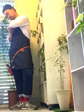 「ﾃﾞﾆﾑｴﾌﾟﾛﾝ」｜n@🅾️kℹ︎さん（メンズ・178cm）の秋コーディネート