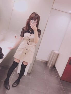 「トレンチ」｜「アイテム（アクセサリー）」を使った、記録用さん（レディース・153cm）の夏コーディネート