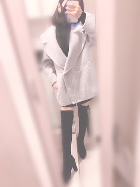 「SNIDEL（スナイデル）のアイテム（チェスターコート）」を使った、記録用さん（レディース・153cm）の冬コーディネート
