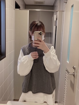 「NANO universe（ナノユニバース）のアイテム（スウェット）」を使った、いぬのさん（レディース・157cm）の春コーディネート