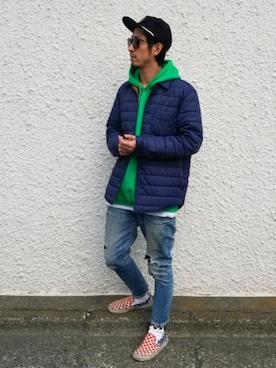 「OUTERKNOWN（アウターノーン）のアイテム」を使った、SUZUKISSさん（メンズ・175cm）の春コーディネート