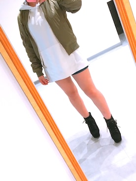 「アイテム（ブルゾン）」を使った、ちびさん（レディース・148cm・10代）の秋コーディネート