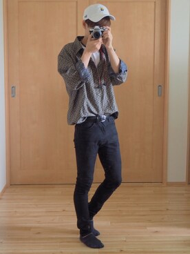 「Hanes」｜「アイテム（キャップ）」を使った、献帝さん（メンズ・171cm）の夏コーディネート