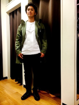 「DIESEL（ディーゼル）のアイテム（ナイロンジャケット）」を使った、keisukeさん（メンズ・175cm）の冬コーディネート