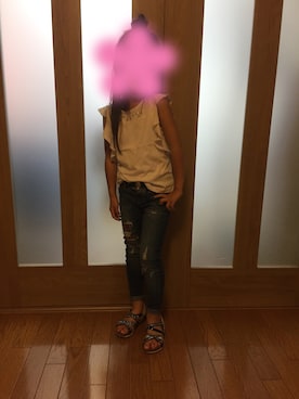 「GAP（ギャップ）のアイテム（デニムパンツ、ブルー系）」を使った、KHPさん（キッズ）の夏コーディネート