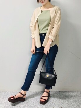 「RAG MACHINE（ラグマシーン）のアイテム（バッグ）」を使った、sonoyuriさん（レディース・163cm）の夏コーディネート