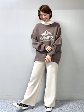 「RAG MACHINE（ラグマシーン）のアイテム（パンツ）」を使った、sonoyuriさん（レディース・163cm）の秋コーディネート