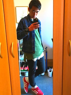 「WEGO（ウィゴー）のWEGO/スラブワッフルラウンドロングタンクトップ（タンクトップ）」を使った、kazuさん（メンズ・171cm）の春コーディネート