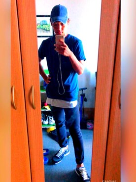 「WEGO（ウィゴー）のWEGO/スラブワッフルラウンドロングタンクトップ（タンクトップ）」を使った、kazuさん（メンズ・171cm）の冬コーディネート