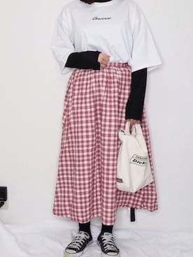 「ZOZOでしか買えない」｜「アイテム（スニーカー）」を使った、きり鳥さん（レディース・158cm）の春コーディネート