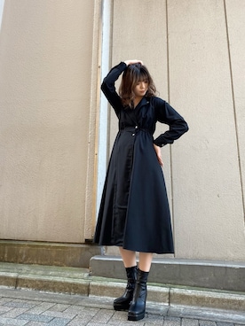 「envym_staff」｜「アイテム（ワンピース/ドレス）」を使った、MYUさん（レディース・165cm）の冬コーディネート
