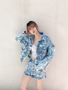 「envym_staff」｜「アイテム（デニムジャケット）」を使った、MYUさん（レディース・165cm）の春コーディネート