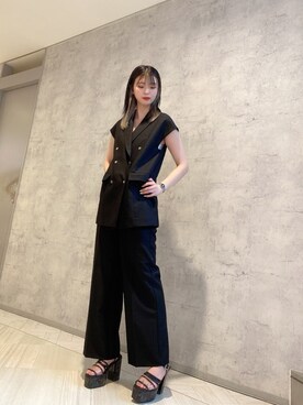 「クリアサンダル」｜「アイテム（その他アウター）」を使った、MYUさん（レディース・165cm）の春コーディネート