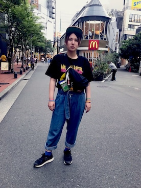 「バンT」｜「アイテム（帽子）」を使った、Aiさん（レディース・160cm）の夏コーディネート