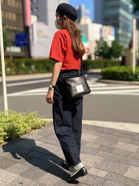 「ベレー帽女子」｜もかさん（レディース・164cm）の夏コーディネート