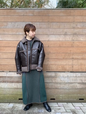 YUKA OWAKAさん（レディース・156cm）の冬コーディネート