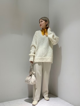 「フユコーデ」｜「アイテム（スラックス）」を使った、YUKA OWAKAさん（レディース・156cm）の冬コーディネート