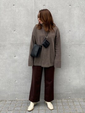 YUKA OWAKAさん（レディース・160cm）の冬コーディネート