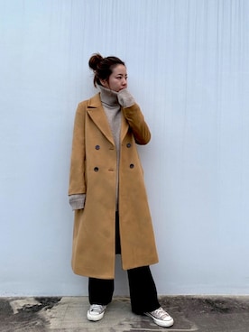 WEB限定】カシミヤウールバックフレアコートを使った人気ファッション 