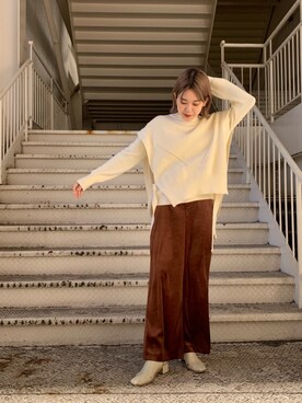 YUKA OWAKAさん（レディース・157cm）の冬コーディネート