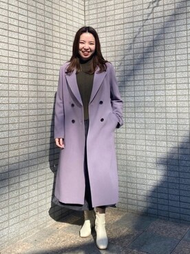 「PUBLIC TOKYO（パブリックトウキョウ）のアイテム（トレンチコート）」を使った、YUKA OWAKAさん（レディース・160cm）の冬コーディネート