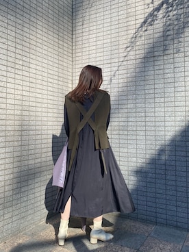 「#春コーデ」｜YUKA OWAKAさん（レディース・160cm）の冬コーディネート
