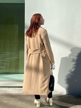 「PUBLIC TOKYO（パブリックトウキョウ）のアイテム（トレンチコート）」を使った、YUKA OWAKAさん（レディース・150cm）の冬コーディネート