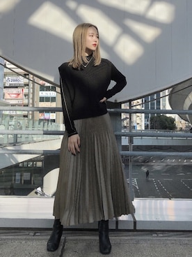 YUKA OWAKAさん（レディース・164cm）の冬コーディネート