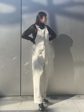 「PUBLIC TOKYO（パブリックトウキョウ）のアイテム（オールインワン・サロペット）」を使った、YUKA OWAKAさん（レディース・155cm）の冬コーディネート