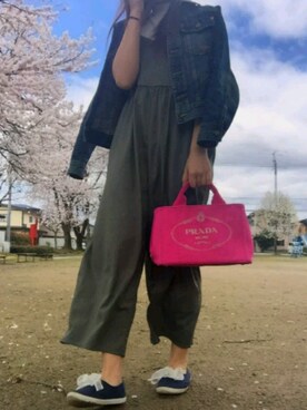 「TOMMY（トミー）のアイテム（ジャケット/アウター）」を使った、Hikarinomoriさん（レディース・162cm）の春コーディネート